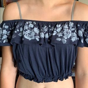 Off the shoulder short sleep with crop top